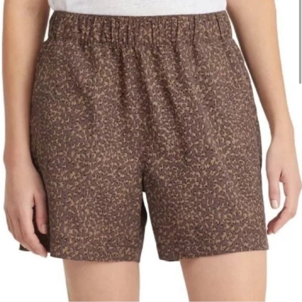 Sanctuary Brown Animal Print Cheetah Pull On Shorts Size Large Boho